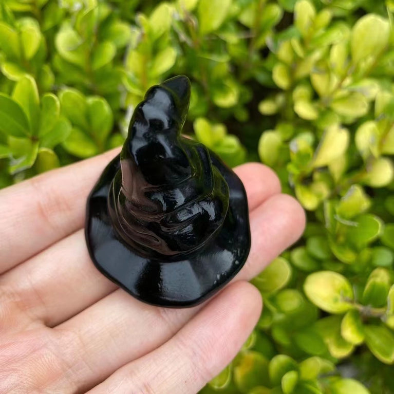 8CM Black Obsidian Harry Potter Figure Series Natural Crystal Carving