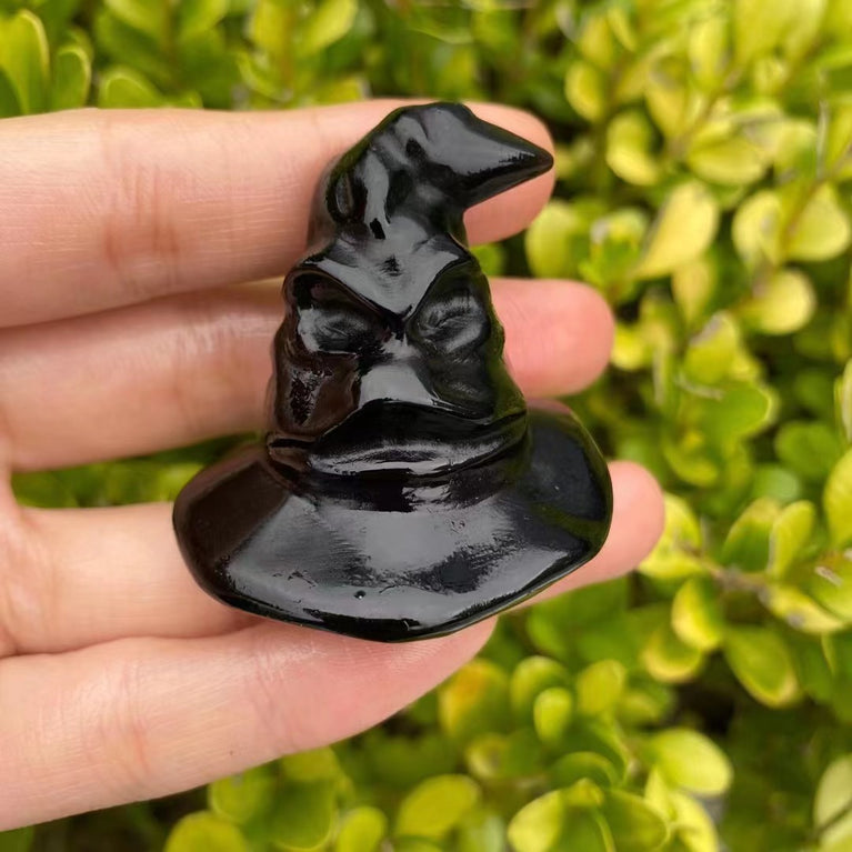 8CM Black Obsidian Harry Potter Figure Series Natural Crystal Carving