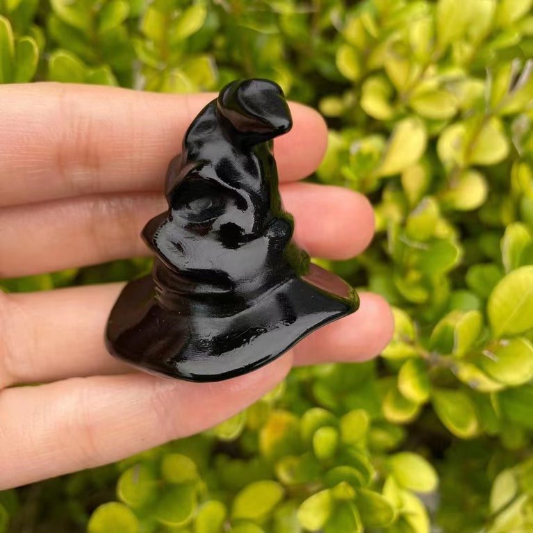 8CM Black Obsidian Harry Potter Figure Series Natural Crystal Carving