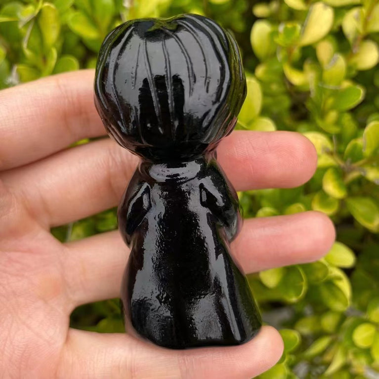 8CM Black Obsidian Harry Potter Figure Series Natural Crystal Carving