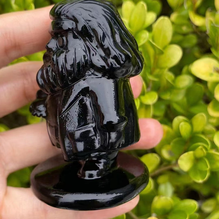 8CM Black Obsidian Harry Potter Figure Series Natural Crystal Carving