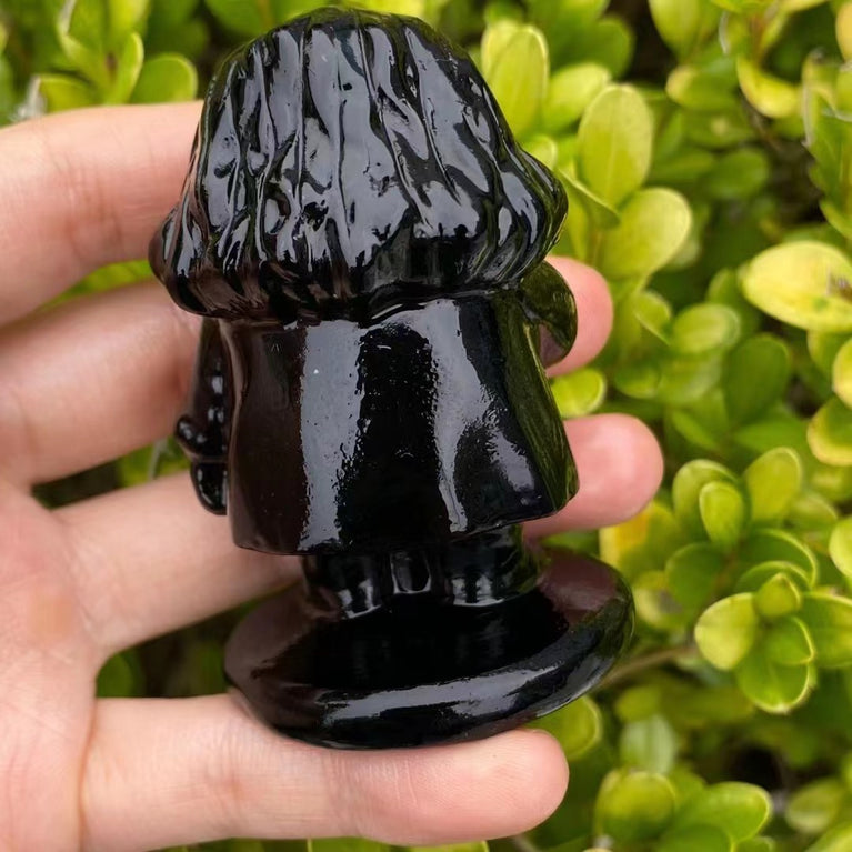 8CM Black Obsidian Harry Potter Figure Series Natural Crystal Carving