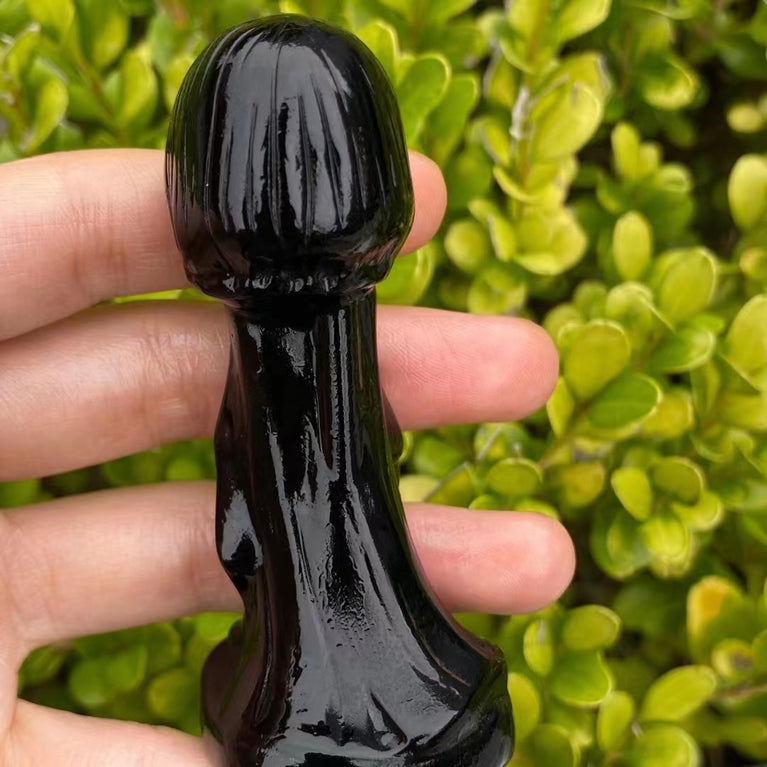 8CM Black Obsidian Harry Potter Figure Series Natural Crystal Carving