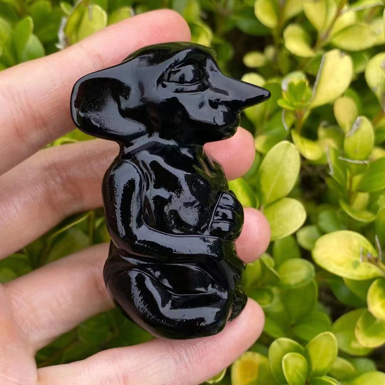 8CM Black Obsidian Harry Potter Figure Series Natural Crystal Carving