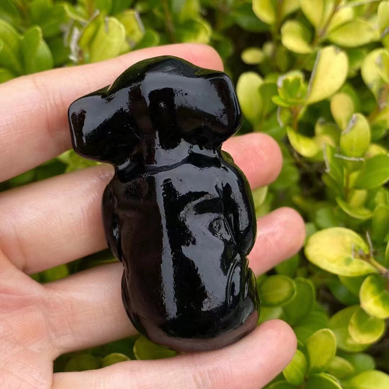 8CM Black Obsidian Harry Potter Figure Series Natural Crystal Carving