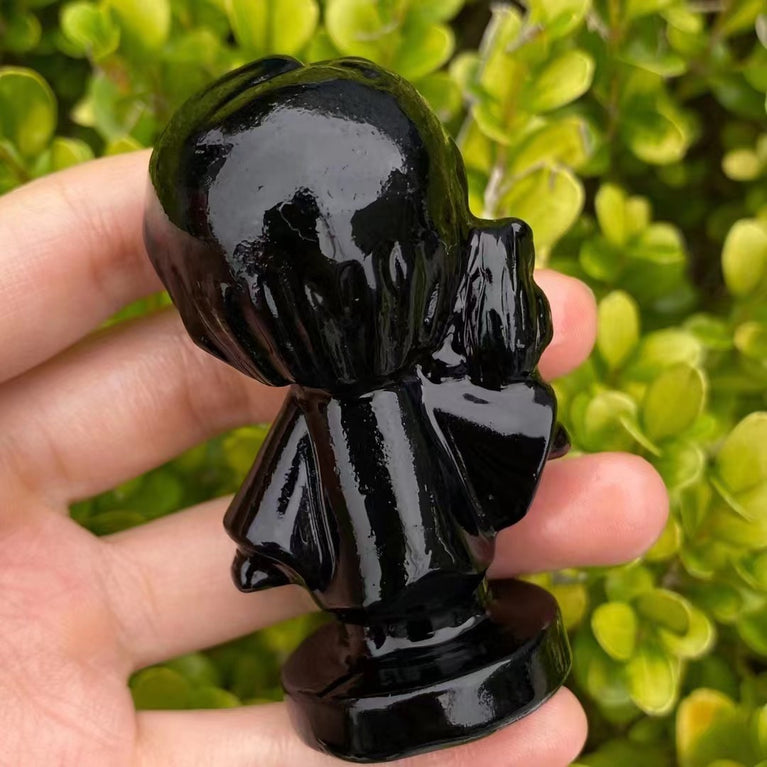 8CM Black Obsidian Harry Potter Figure Series Natural Crystal Carving