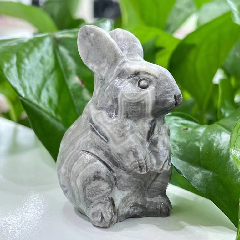 6CM Rabbit Bunny Natural Crystal Carving