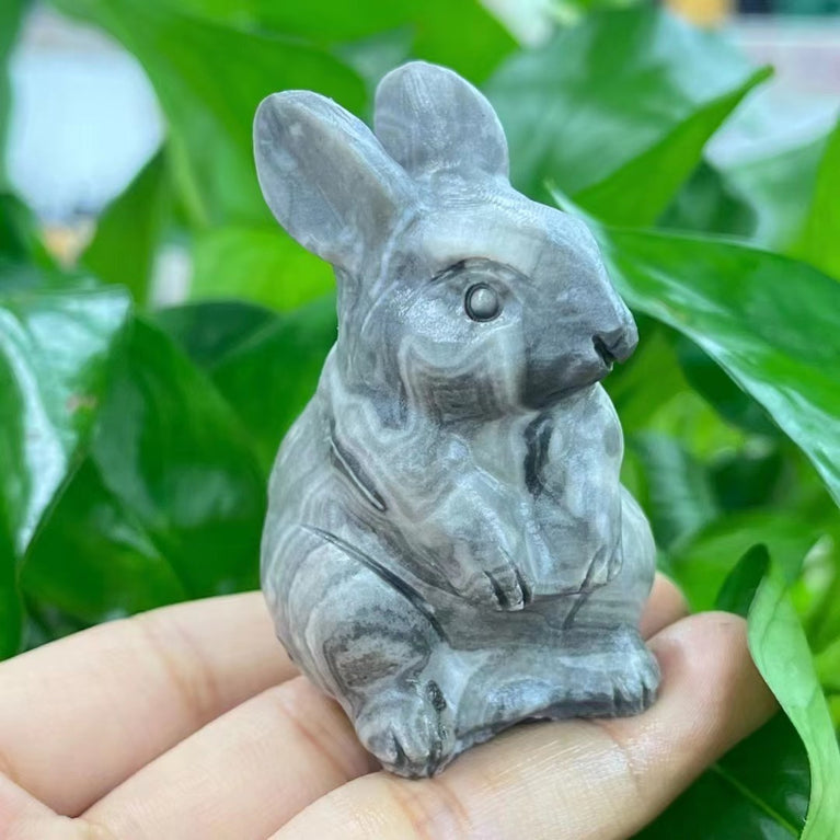 6CM Rabbit Bunny Natural Crystal Carving