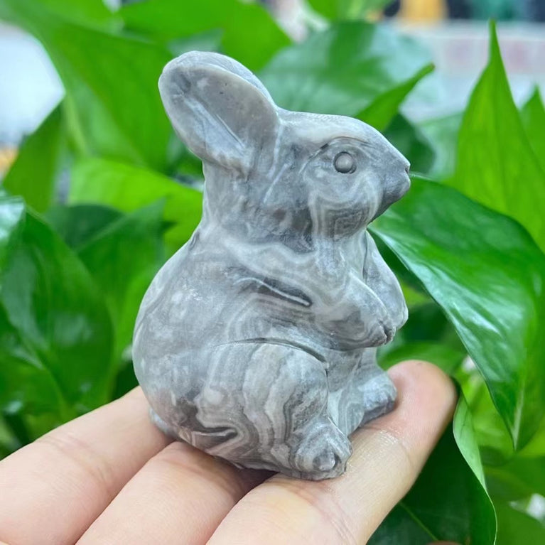 6CM Rabbit Bunny Natural Crystal Carving