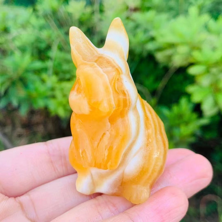 6CM Rabbit Bunny Natural Crystal Carving