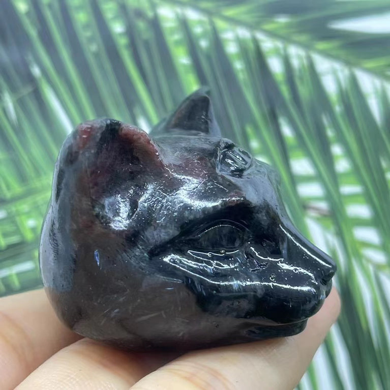 5CM Cat Head Carving Natural Crystal