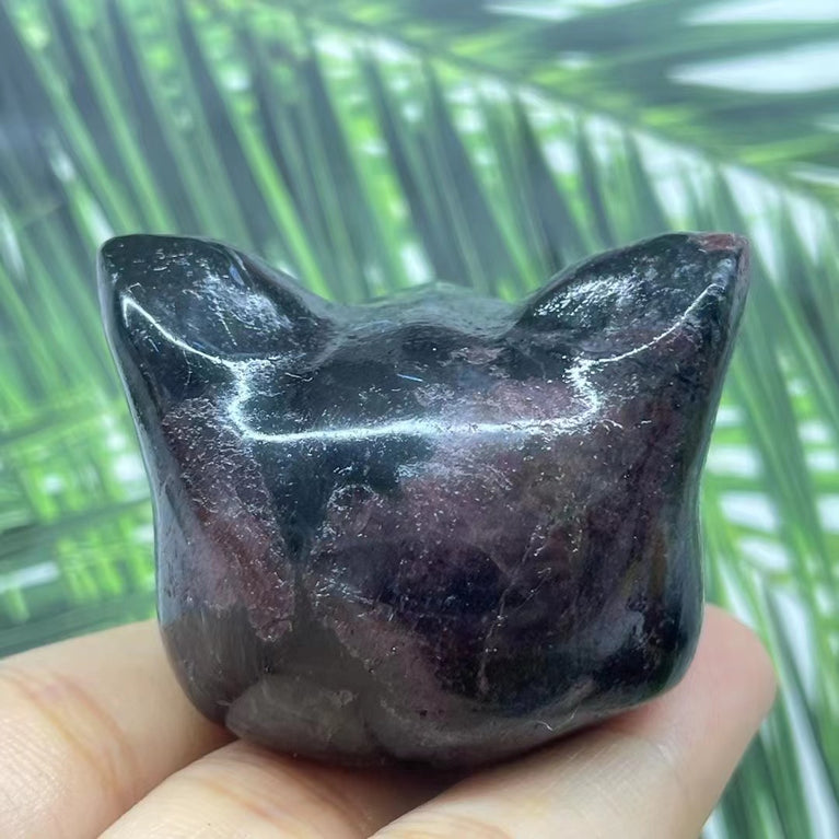 5CM Cat Head Carving Natural Crystal