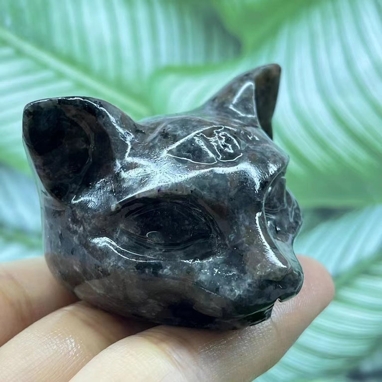 5CM Cat Head Carving Natural Crystal