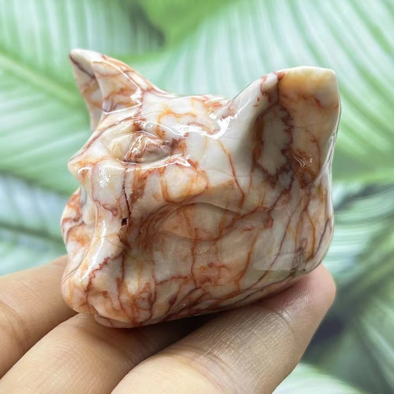 5CM Cat Head Carving Natural Crystal