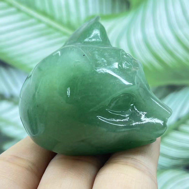 5CM Cat Head Carving Natural Crystal