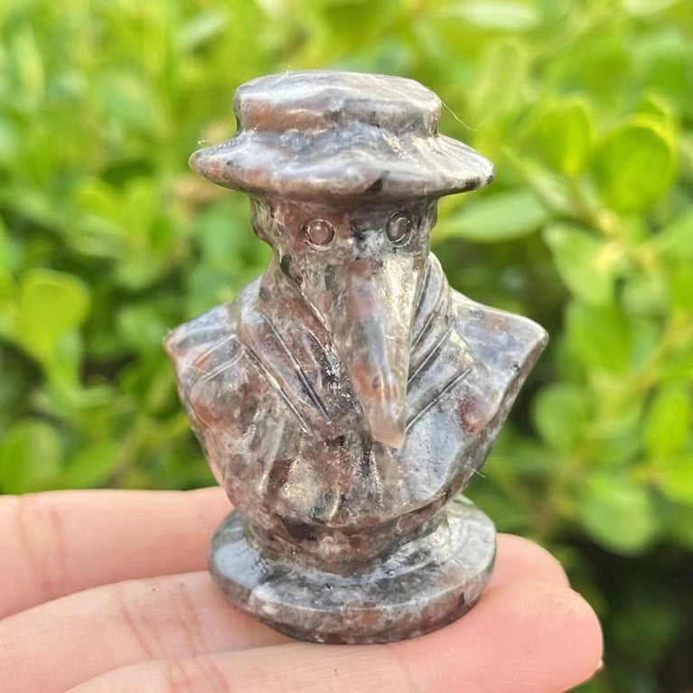 5.5CM Doctor Plague Carving Natural Crystal Carving