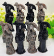 12CM Black Obsidian Reaper Carving Natural Crystal