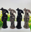 12CM Black Obsidian Reaper Carving Natural Crystal