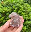 5CM Flower Agate Eagle Head Carving Natural Crystal Carving