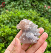 5CM Flower Agate Eagle Head Carving Natural Crystal Carving