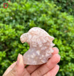 5CM Flower Agate Eagle Head Carving Natural Crystal Carving