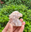 5CM Flower Agate Eagle Head Carving Natural Crystal Carving