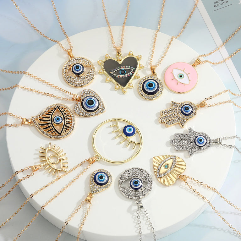 Blue Evil Eye Necklace Series