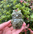 6CM Serpentine Owl Natural Crystal Carving