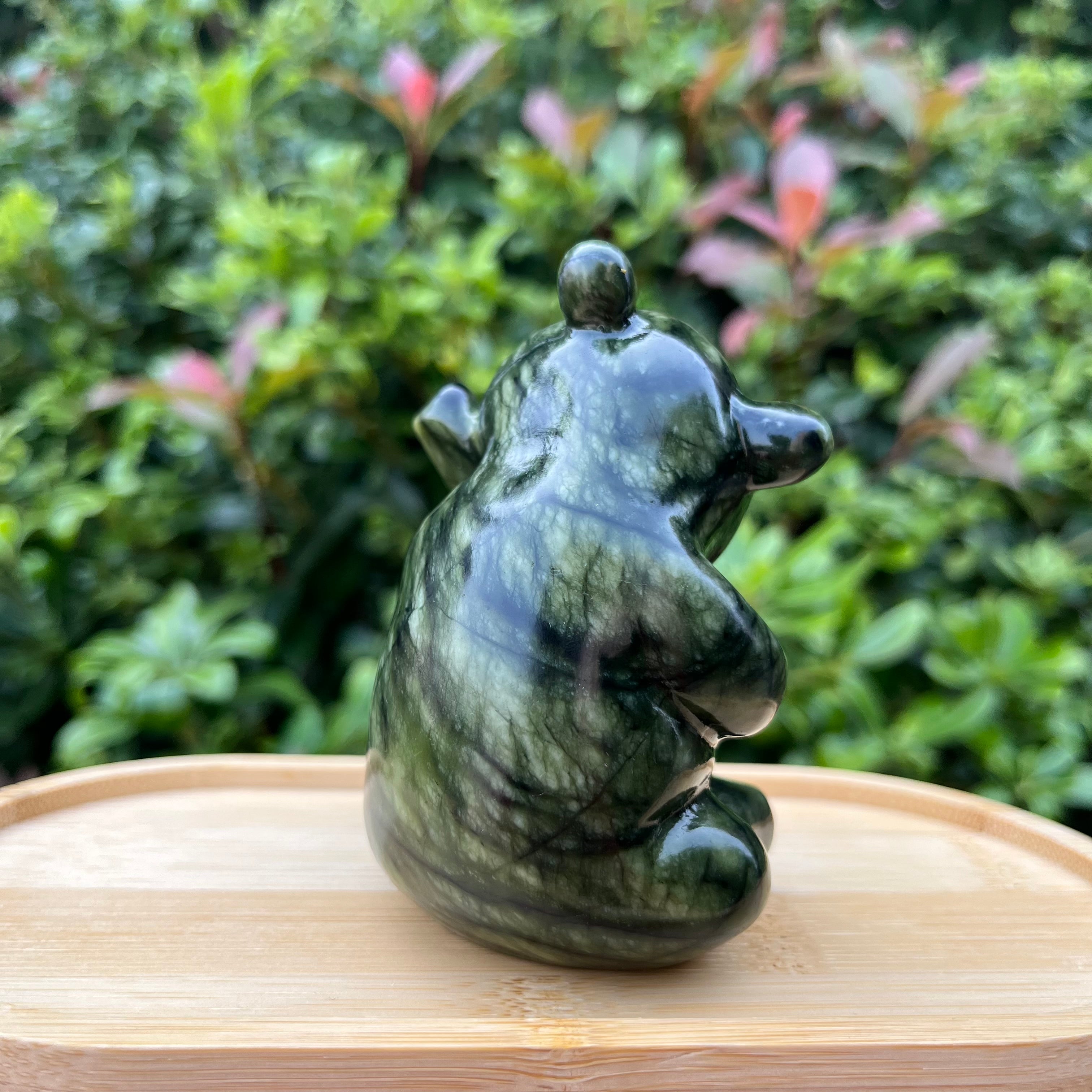 8.5CM Serpentine Panda Natural Crystal Carving