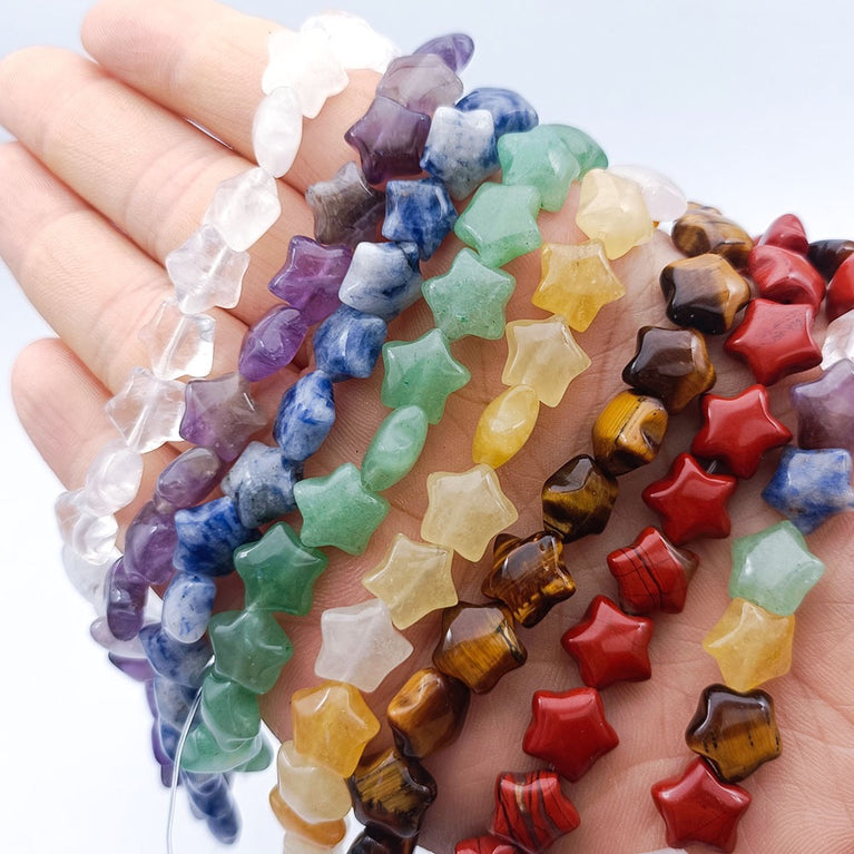 Natural Crystal Mini Star Beads Strands Loose Beads Jewelry DIY Bracelets