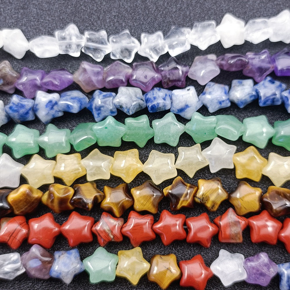 Natural Crystal Mini Star Beads Strands Loose Beads Jewelry DIY Bracelets