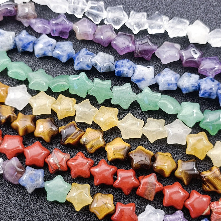 Natural Crystal Mini Star Beads Strands Loose Beads Jewelry DIY Bracelets