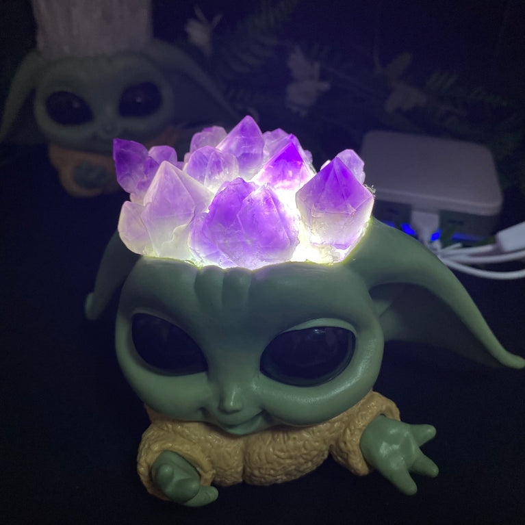 Baby Groot Lighting Natural Crystal Gift Healing Stone Home Decoration