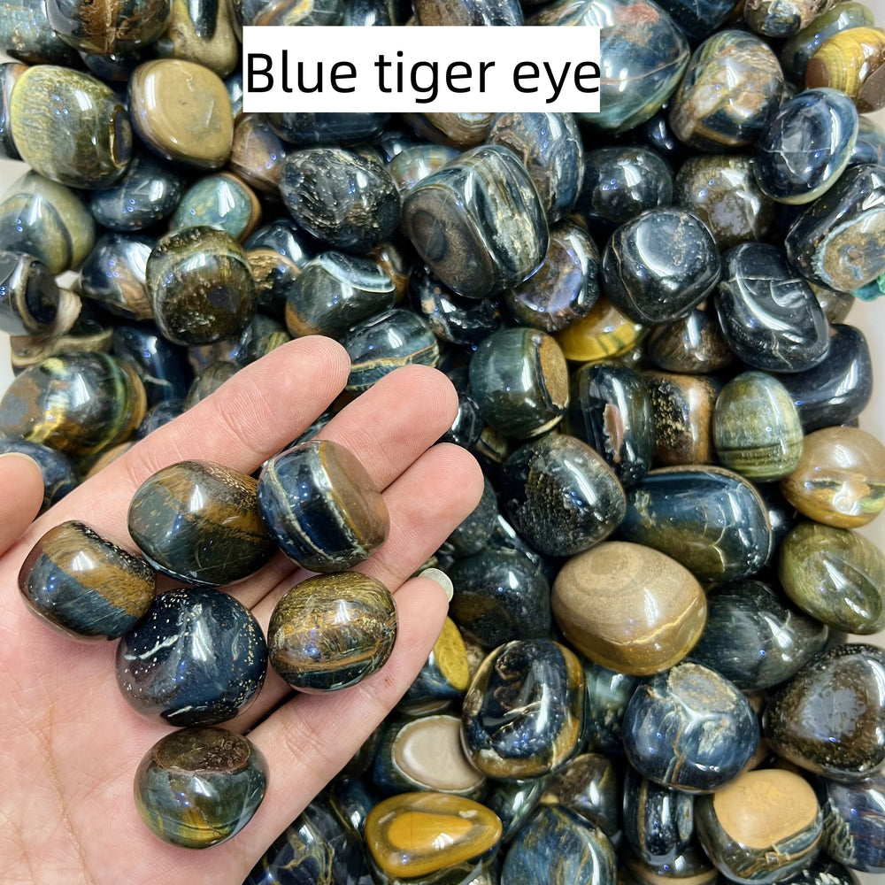 Blue Tiger Eye Tumbles Natural Crystal Confetti Healing Energy