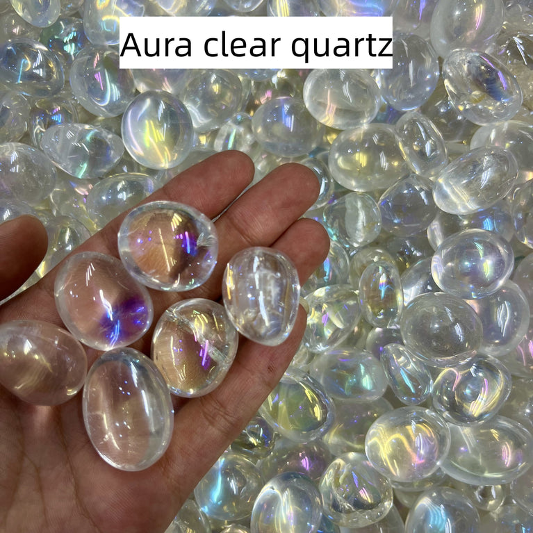 Aura Clear Quartz Tumbles Natural Crystal Confetti Healing Energy