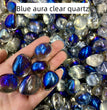 Blue Aura Clear Quartz Tumbles Natural Crystal Confetti Healing Energy