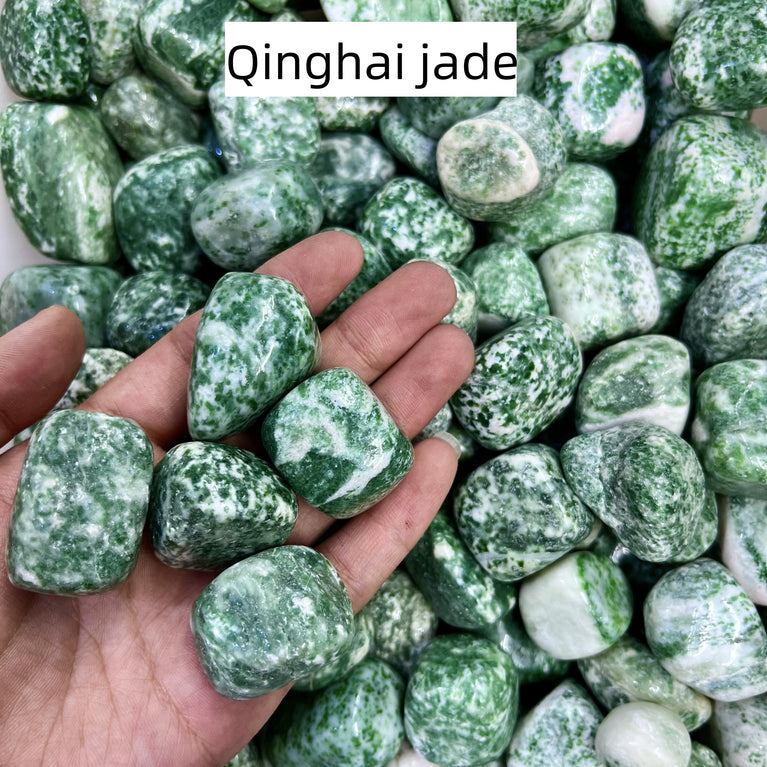 Qinghai Jade Tumbles Natural Crystal Confetti Healing Energy