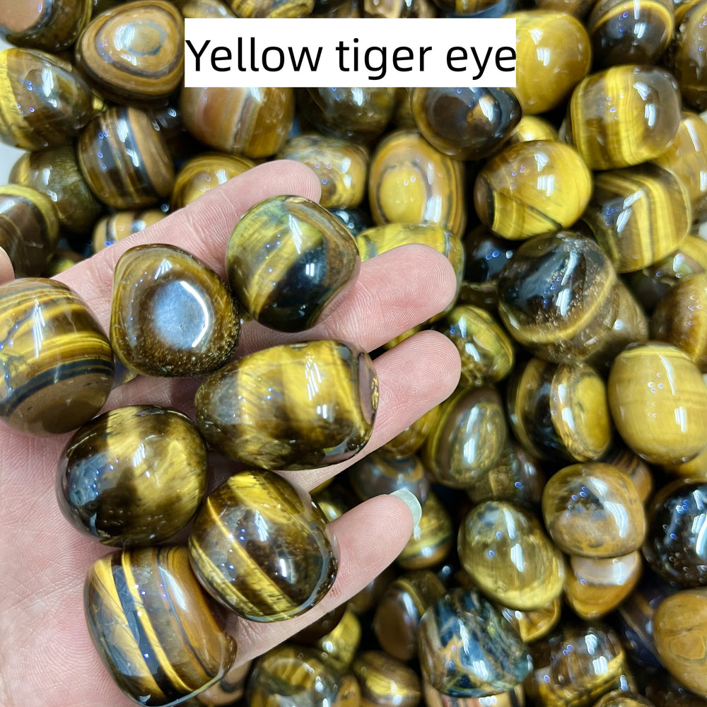 Yellow Tiger Eye Tumbles Natural Crystal Confetti Healing Energy