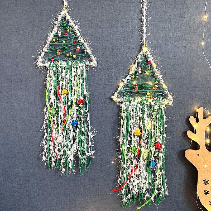 Handmade Christmas Tree Dreamcatcher Triangle Hanging Decoration Gifts