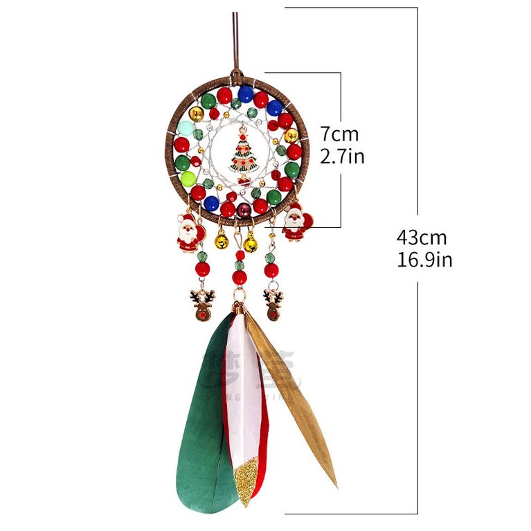 Handmade Christmas Tree Santa Clause Dreamcatcher Wholesale Car Hanging Decoration Gifts