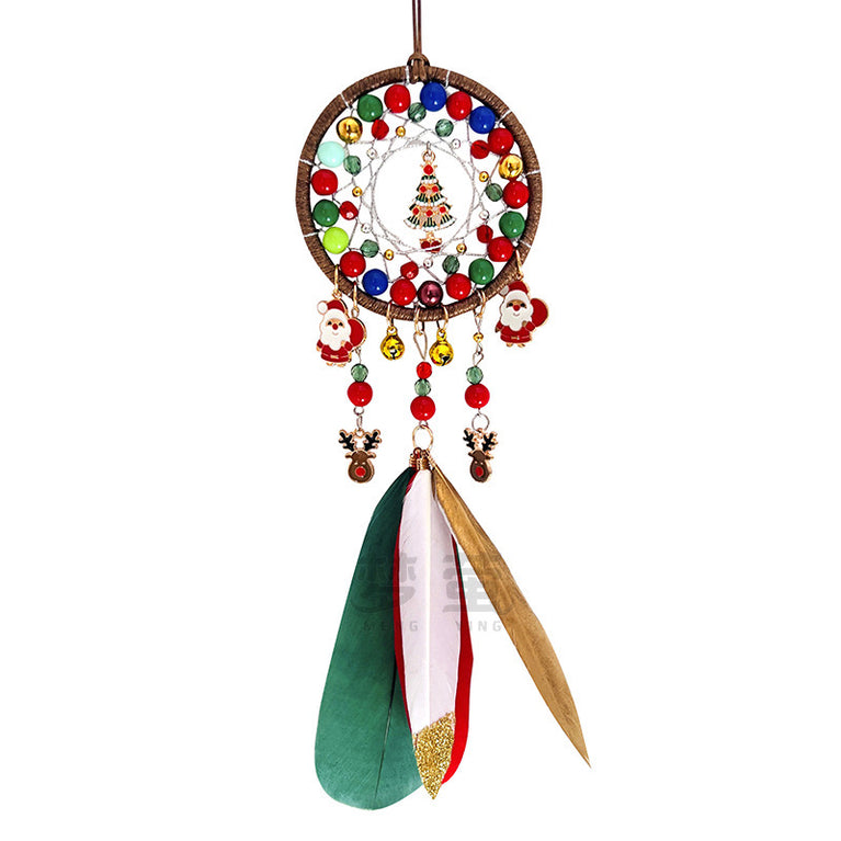 Handmade Christmas Tree Santa Clause Dreamcatcher Wholesale Car Hanging Decoration Gifts