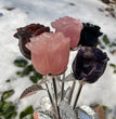 High Quality Crystal Roses on Stem Flowers Natural Crystal Carving