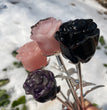 High Quality Crystal Roses on Stem Flowers Natural Crystal Carving