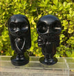 10CM Black Obsidian Jack and Sally Natural Crystal Carving