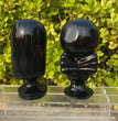 10CM Black Obsidian Jack and Sally Natural Crystal Carving