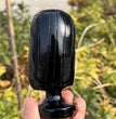 10CM Black Obsidian Jack and Sally Natural Crystal Carving