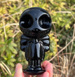 10CM Black Obsidian Jack and Sally Natural Crystal Carving