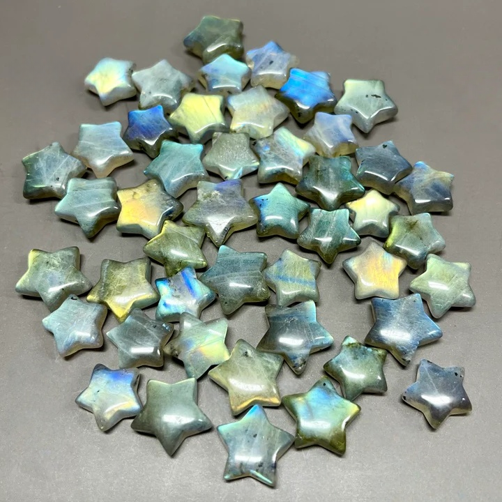 1.5CM Mini Flashy Labradorite Stars Natural Crystal Confetti