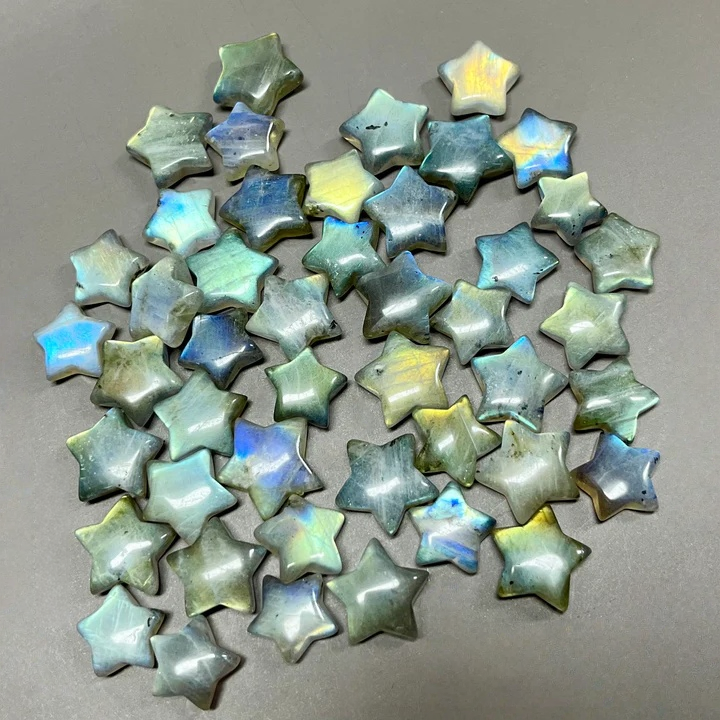 1.5CM Mini Flashy Labradorite Stars Natural Crystal Confetti