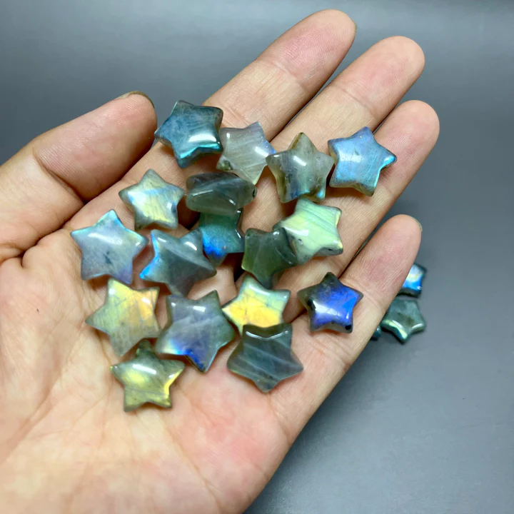 1.5CM Mini Flashy Labradorite Stars Natural Crystal Confetti